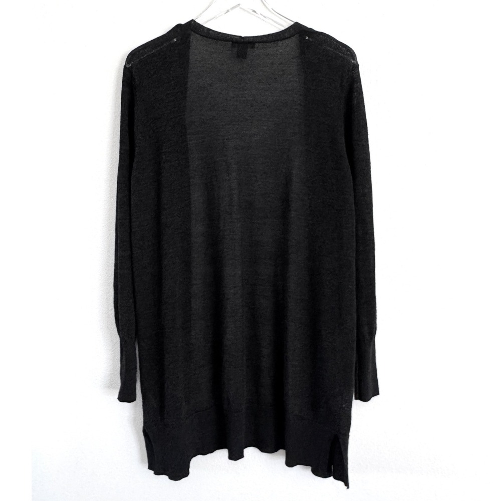 Halogen Nordstrom Black Open Front Longline Cardigan Sweater - Lightweight Knit - Picture 4 of 4